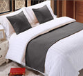 Elegant Decor 800 Thread Count Bed Runner With 2 Piece Cushion Covers - 100% Egyptian Cotton - Luxurious Premium Hotel Quality B