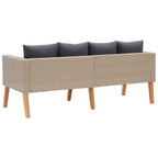vidaXL Patio Sofa, Loveseat with Cushions, Patio Wicker Furniture, Outdoor Sofa for Backyard Garden Porch, Rustic, PE Rattan Beige