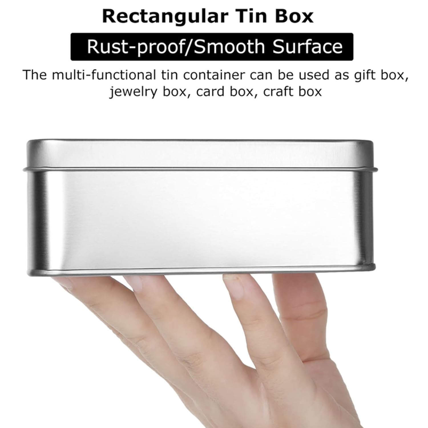 Rhblme 12 Pack Tin Box, 4.9 X 3.6 X 1.8 Inches Metal Box Cookie Tins With Lids, Large Multipurpose Tin Can Storage Container For