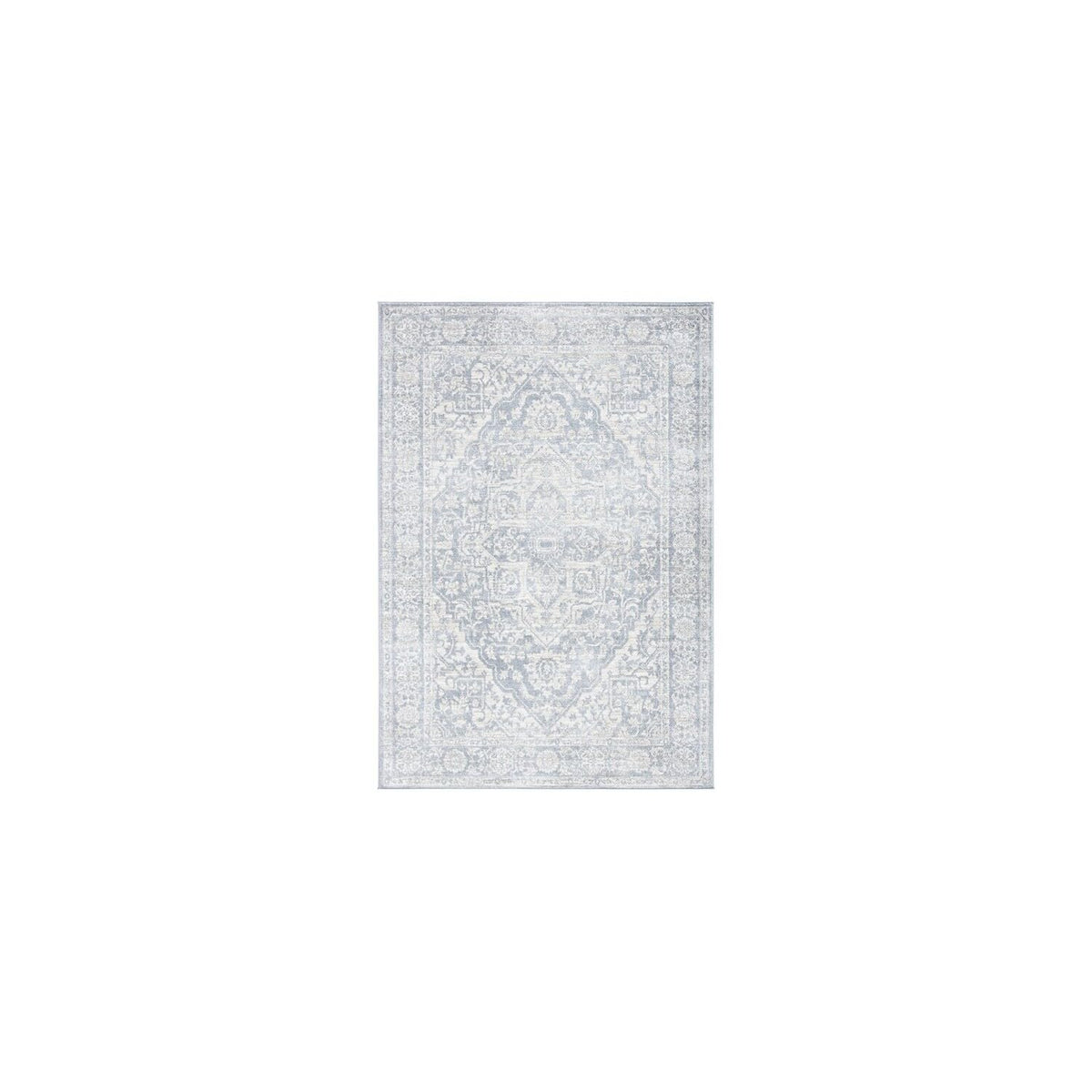 SAFAVIEH Brentwood Collection 5'3'' x 7'6'' Light Grey/Ivory BNT832F Medallion Distressed Non-Shedding Living Room Bedroom Dinin