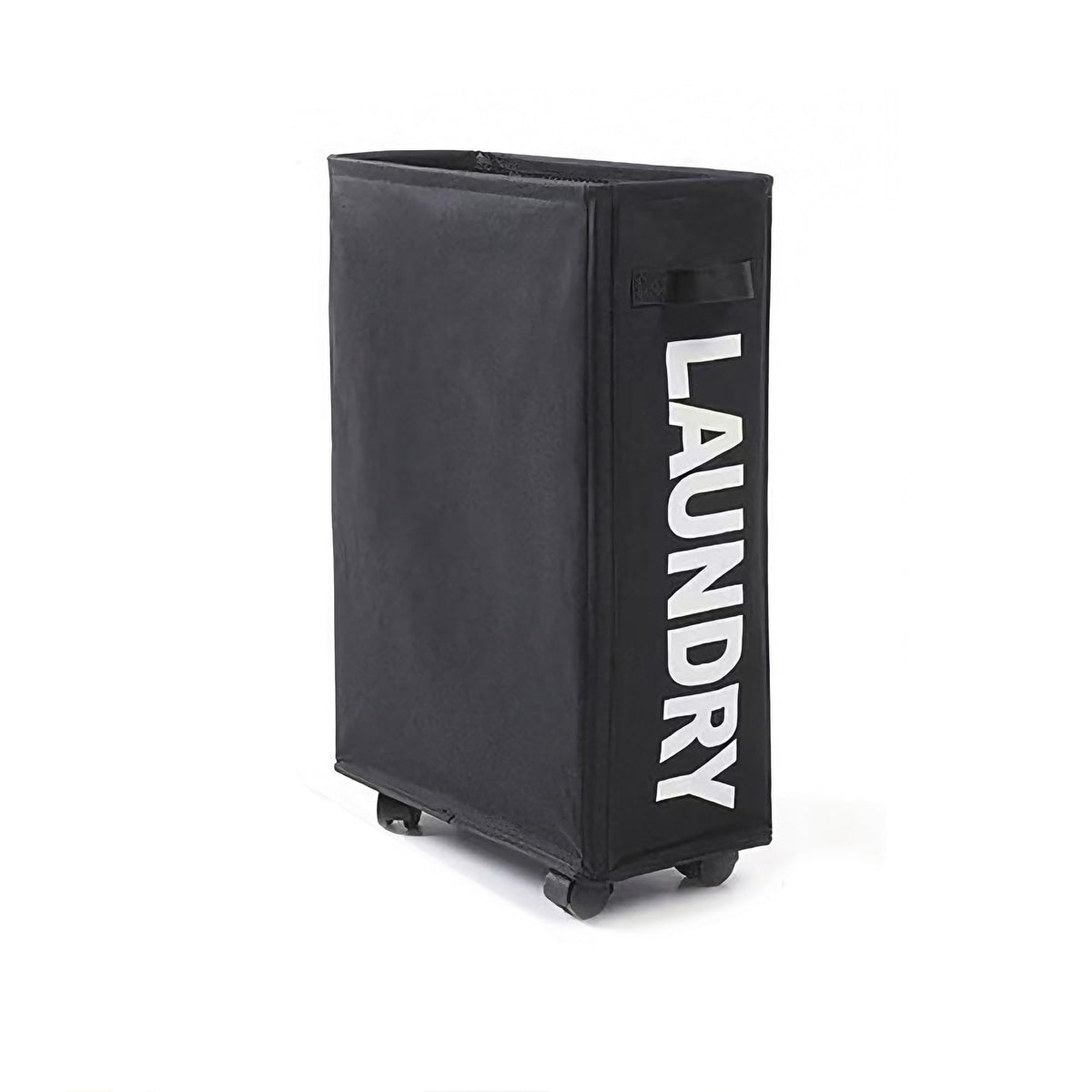 42L Slim Laundry Basket with Wheels, Foldable Narrow Rolling Laundry Hamper, Thin Dirty Clothes Storage Bin for Small Spaces