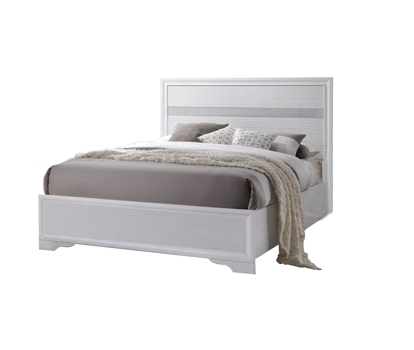 Acme Naima Wooden Twin Panel Bed in White