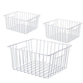 Y.Z.Bros 16inch Freezer Storage Organizer Baskets, Household Wire Refrigerator Bins with Builtin Handles for Cabinet, Pantry, C