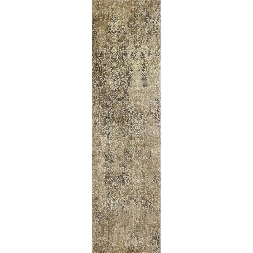 Rizzy Home Alora Decor Euphoria 2'6" X 8' Damask Ivory/Gray/Rust/Blue Hybrid Area Rug