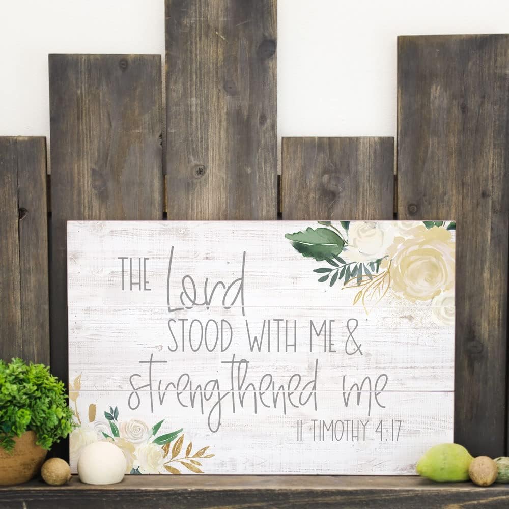 Simply Said, Inc Rustic Pallets 16' X 10.75' Wood Sign - The Lord Stood With Me & Strengthened Me