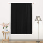 Dwcn Tie Up Curtain-Thermal Insulated Room Darkening Blackout Curtains For Livingroom, Bedroom And Dining Room, Black, W42 X L63
