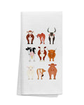 OHSUL Cute Cartoon Cows Heifers Bull Highly Absorbent Kitchen Towels Dish Towels Dish Cloth,Funny Cow Hand Towels Tea Towel for 