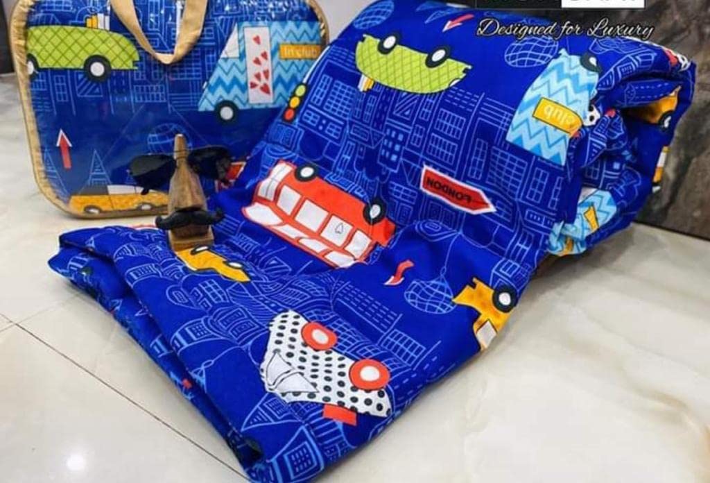 Weehomez Super Soft Microfibre Printed Reversible Single Comforter For Kids (60 In X 90 Inches),Multicolor
