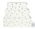 Kate Spade New York Decorative Storage Boxes with Lids, 3 Pack Sturdy Organizer Storage Bins, Includes Small Medium Large Pink N