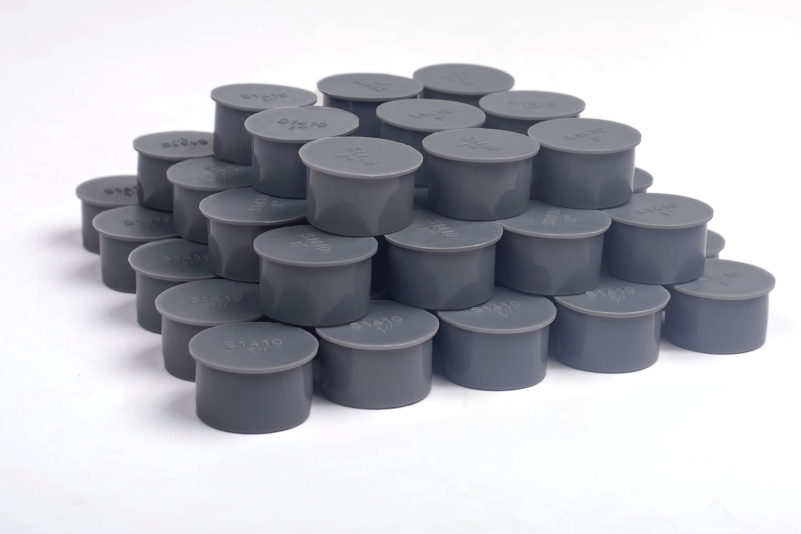 Summitlink Pool Fence Hole Cover Deck Patio Ground Caps (50, Grey)