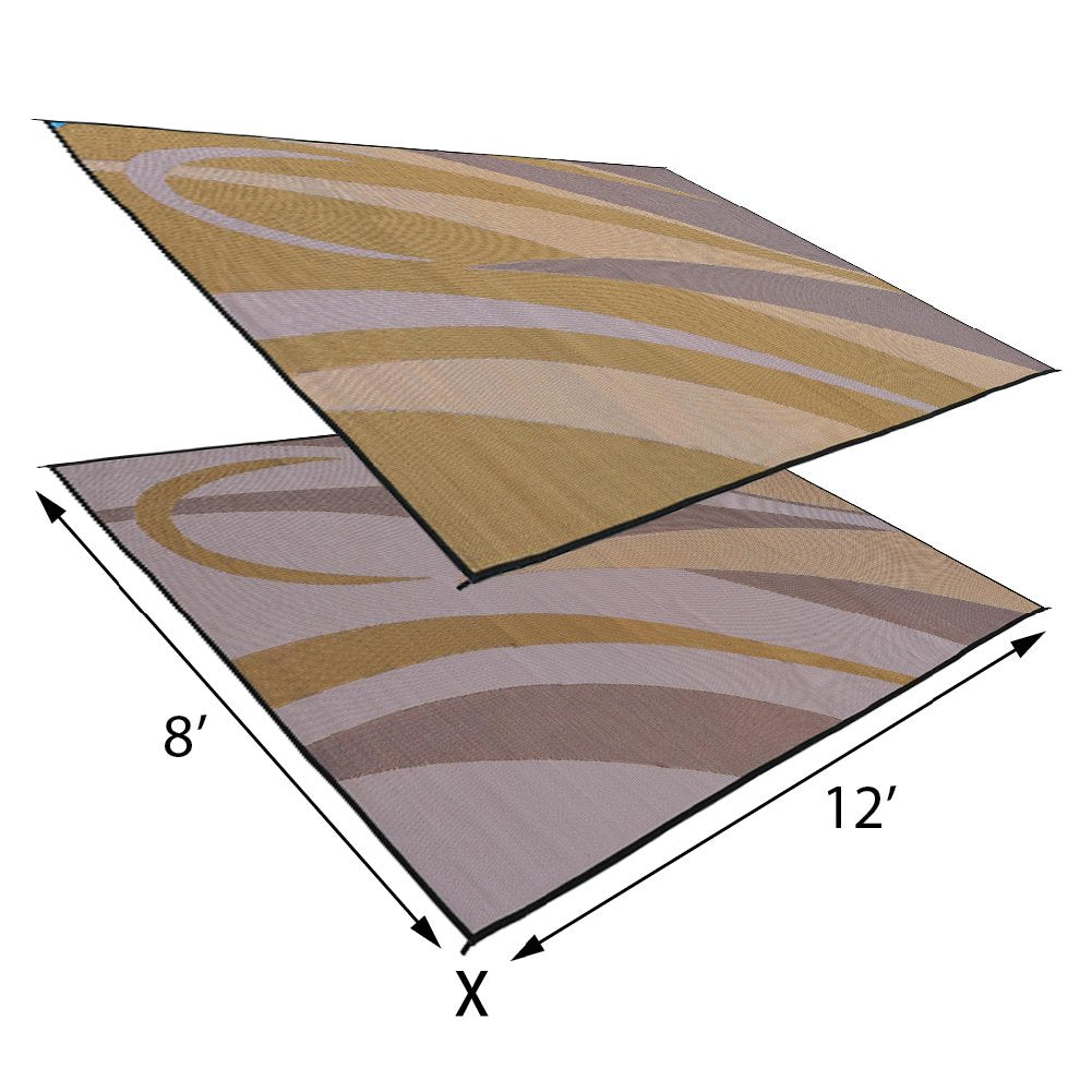 Stylish Camping Ga7 Brown/Gold 8' X 12' Graphic Mat