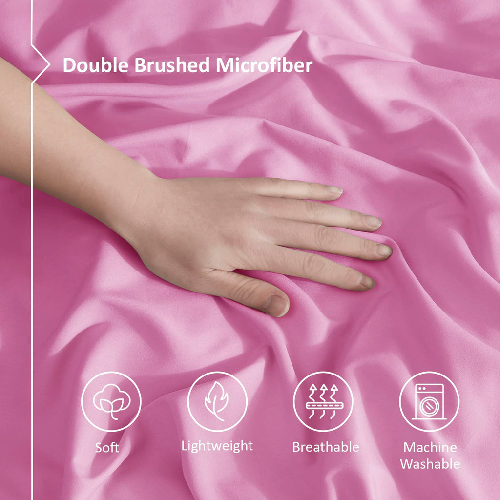 Nestl Light Pink Duvet Cover King Size - Soft Double Brushed King Duvet Cover Set, 3 Piece, With Button Closure, 1 Duvet Cover 1