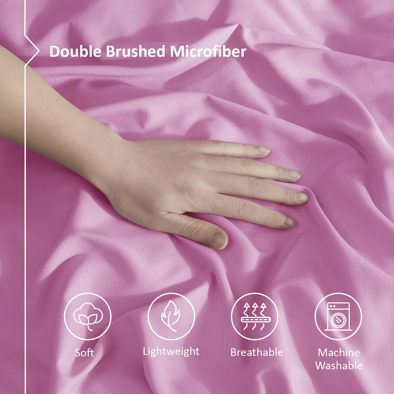 Nestl Light Pink Duvet Cover King Size - Soft Double Brushed King Duvet Cover Set, 3 Piece, With Button Closure, 1 Duvet Cover 1