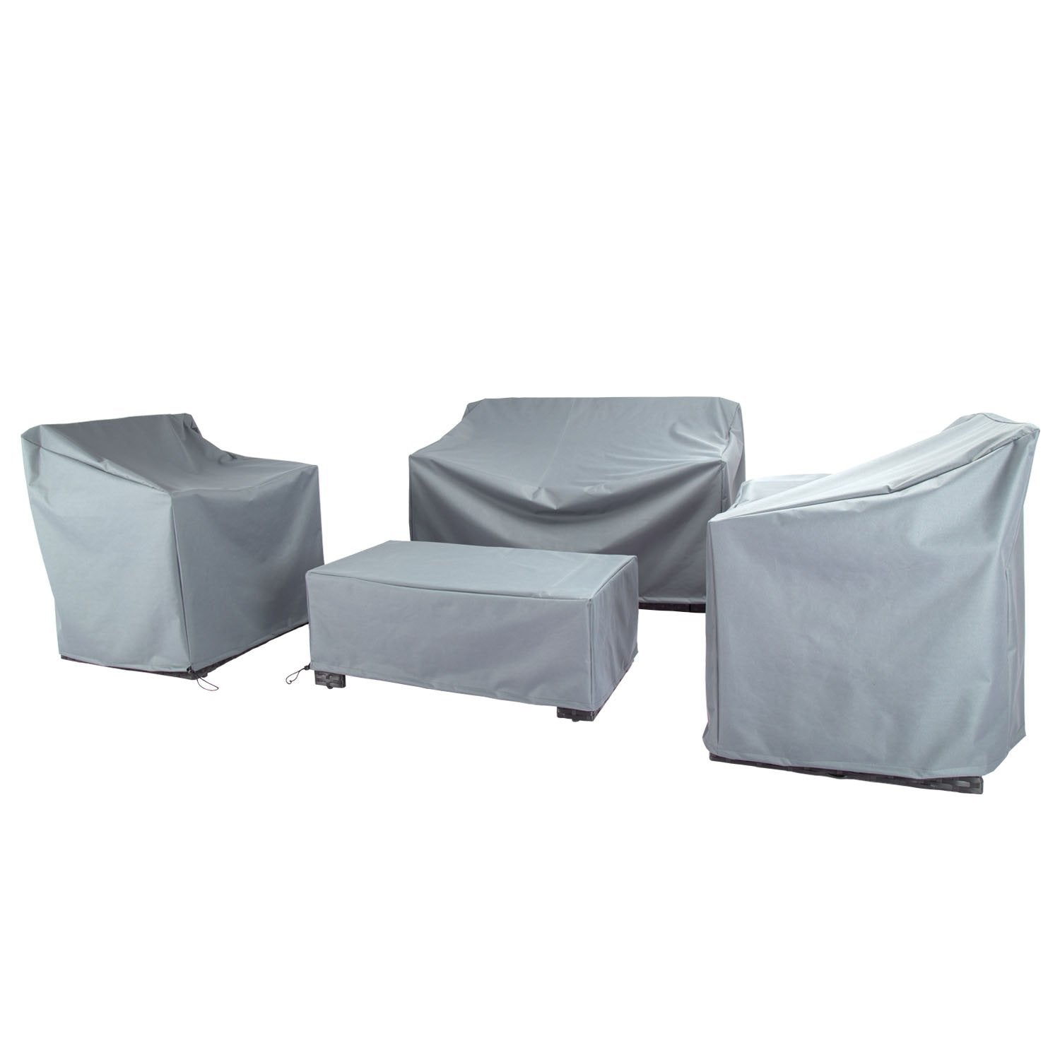 Baner Garden N87 4-Piece Outdoor Veranda Patio Garden Furniture Cover Set With 600D Durable And Water Resistant Fabric (Grey)