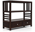 Wood Prints Sheesham Wood Book Shelf With 2 Drawer And Shelf Storage | Walnut Finish | Wooden Book Organiser | Library | Home St