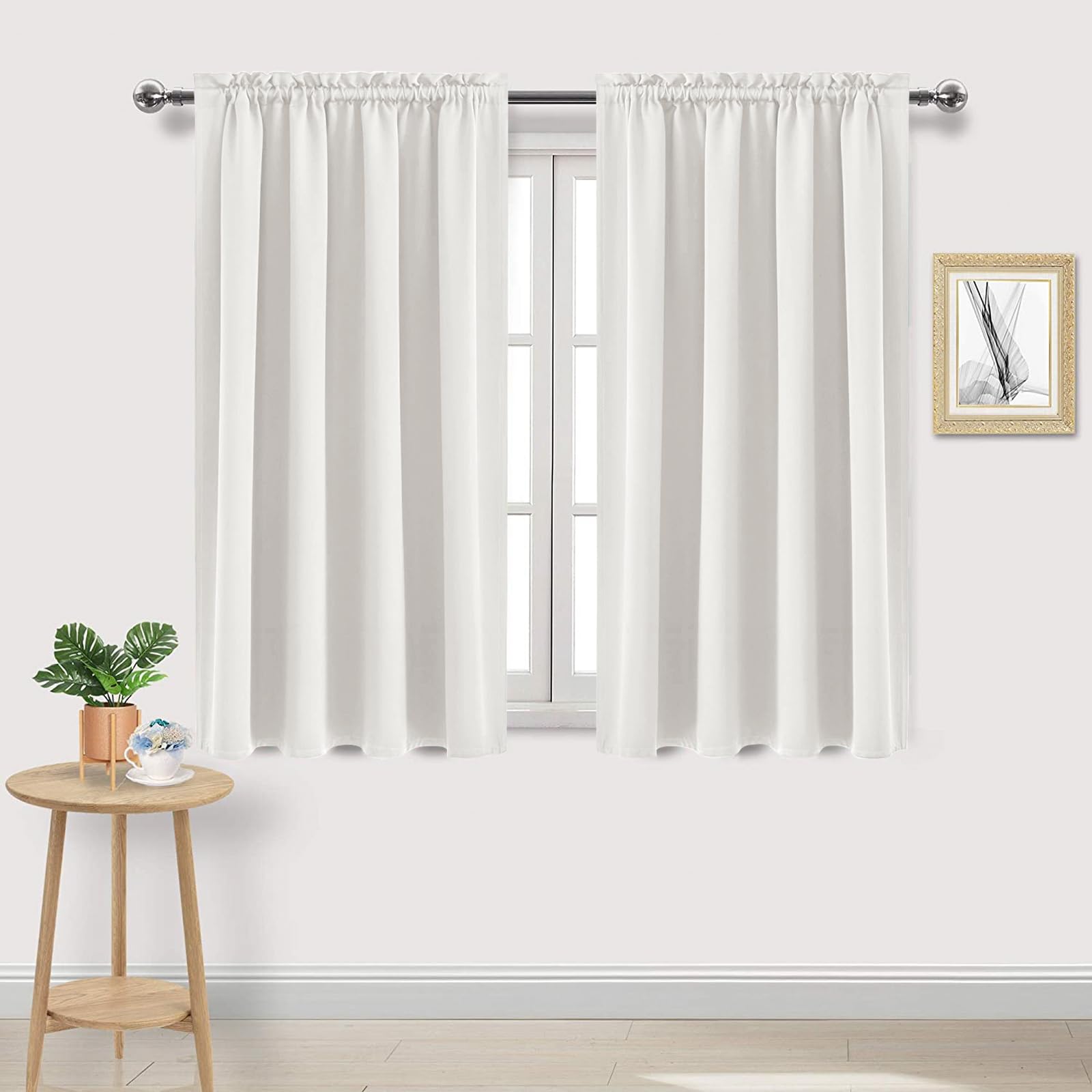 Dwcn Blackout Curtains Thermal Insulated, Energy Saving & Noise Reducing Bedroom And Living Room Curtains, Ivory, W 52X L 45 Inc