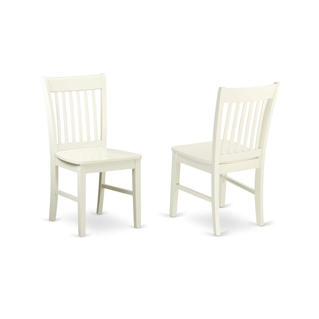 East West Furniture Capri 5 Piece Dinette Set for 4 Includes a Rectangle Room Table and 4 Kitchen Dining Chairs, 36x60 Inch, Linen White