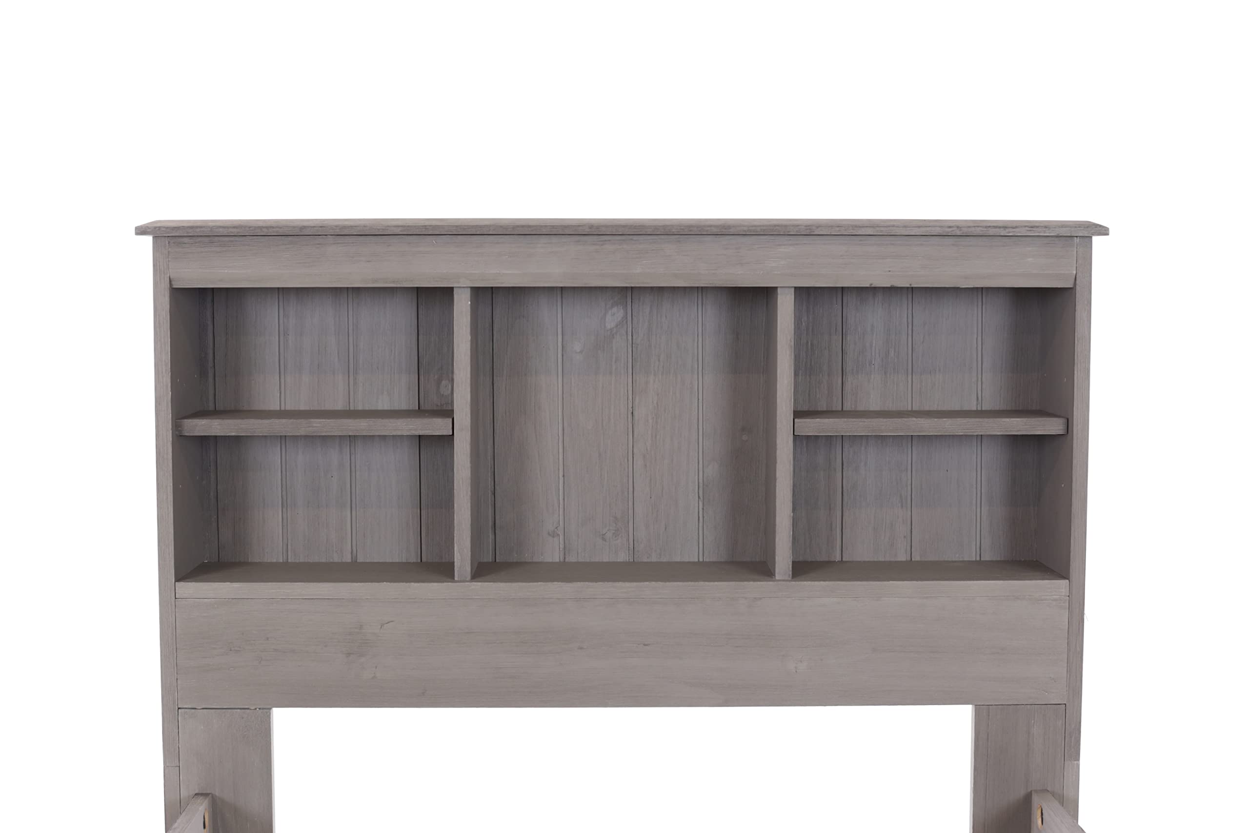 OS Home and Office Furniture Solid Pine Twin Captains Bookcase Bed with 3 Drawers and a Twin Sized Trundle in Charcoal Gray