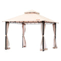VEVOR Patio Gazebo for 6-8 Person, 10 x 10 FT Backyard Gazebo, with Mosquito Netting, Metal Frame, and PU Coated 180G Polyester,