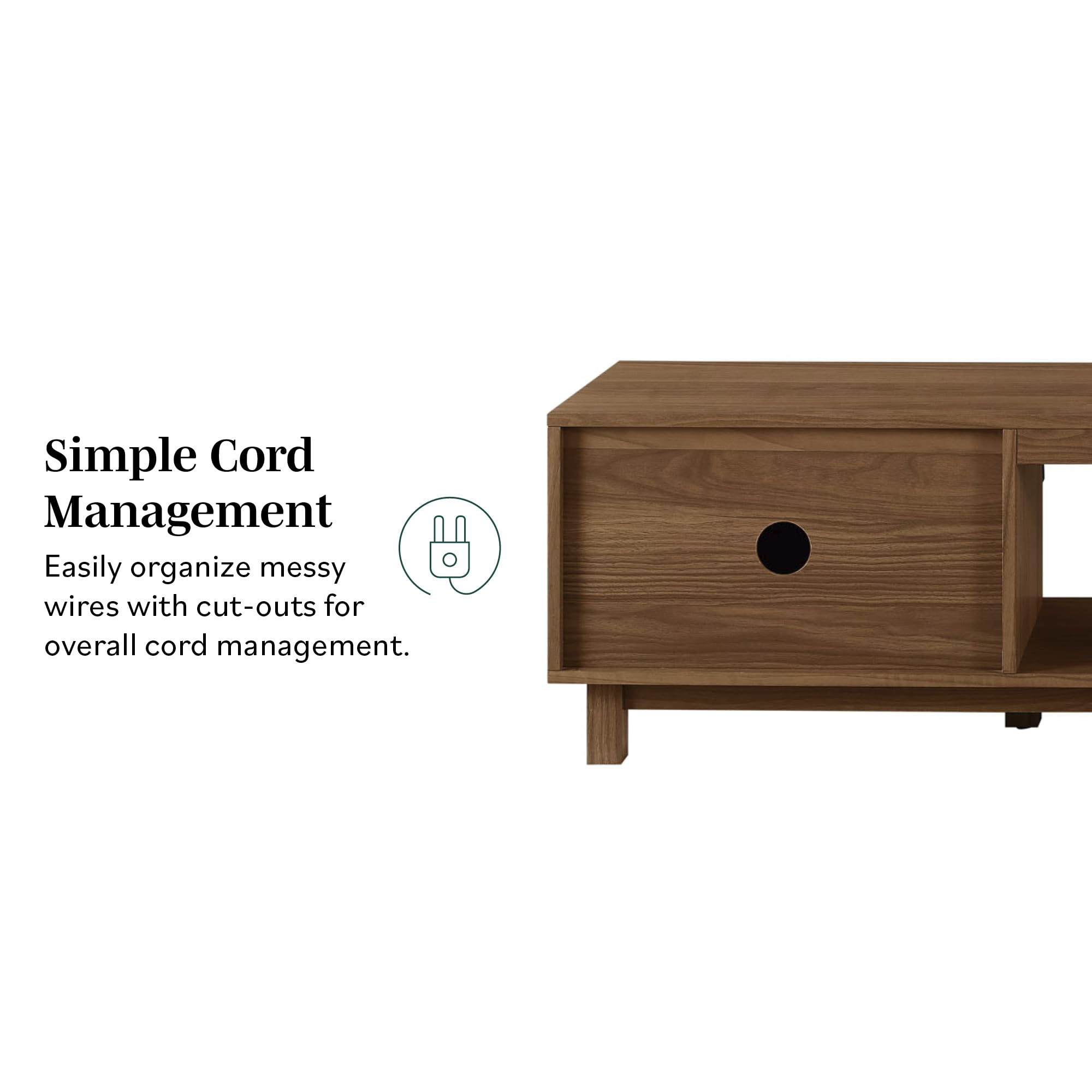 Walker Edison Walton Modern Fluted-Door Low Stand For Tvs Up To 80 Inches, 70 X 15.75 X 16 Inches, Mocha