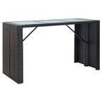 7 Piece Garden Bar Set with Cushions Poly Rattan Black