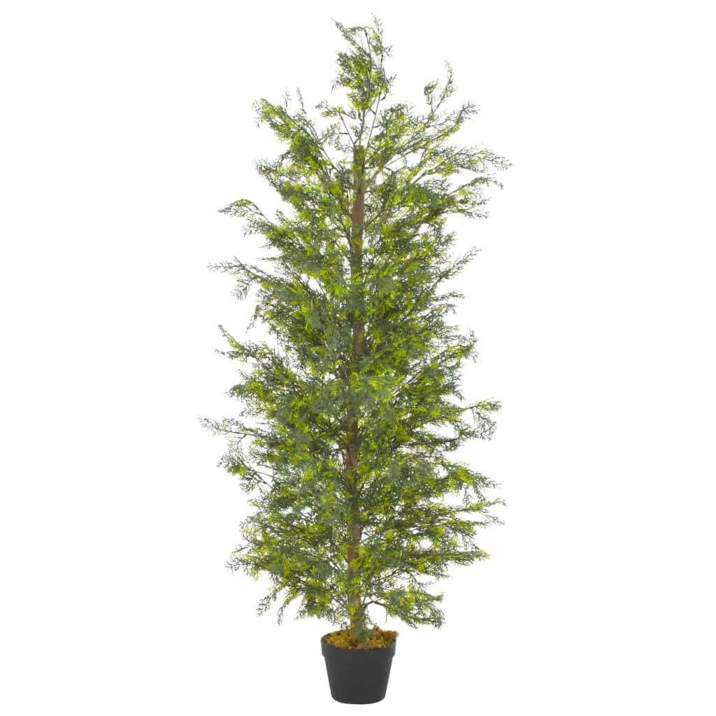 vidaXL Artificial Cypress Tree with Pot - 59.1&quot; Lifelike Green Indoor Decor with Zero Maintenance - Ideal for Home and Office Interiors