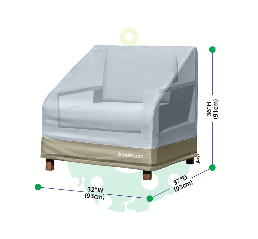 [Monsoon] Patio Chair Cover Waterproof Outdoor Lawn Patio Furniture Chair Cover (32')