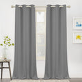 MYSKY HOME Blackout Curtains 95 Inches Long for Living Room Grey Curtains for Bedroom Gray Thermal Insulated Curtains Room Darke