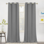 MYSKY HOME Blackout Curtains 95 Inches Long for Living Room Grey Curtains for Bedroom Gray Thermal Insulated Curtains Room Darke