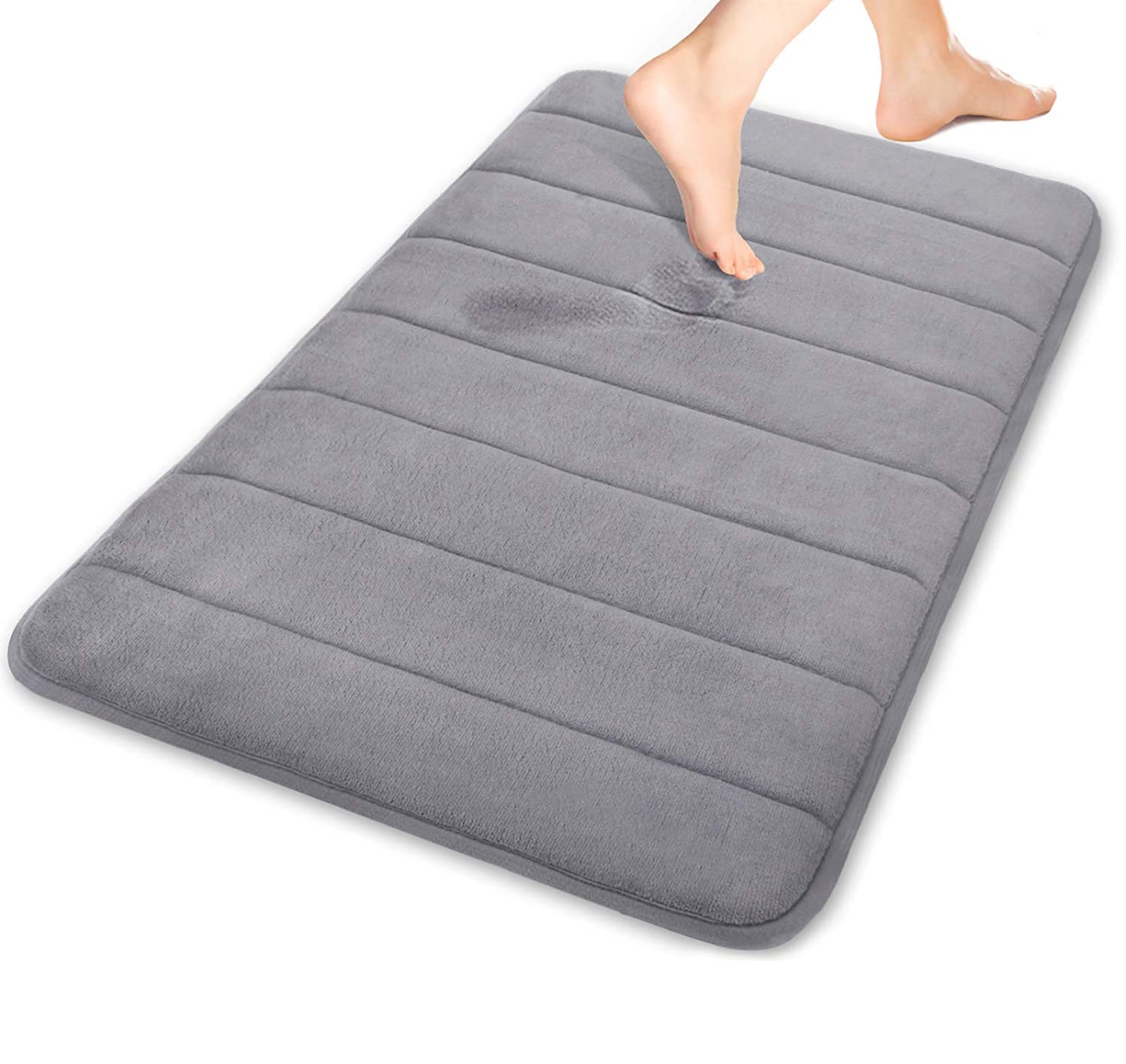 Onlyeasy Memory Foam Bathroom mat, Absorbent Decorative Mats, Rubber Back Runner Mat for Kitchen, Bathroom & Floors Non Slip mat