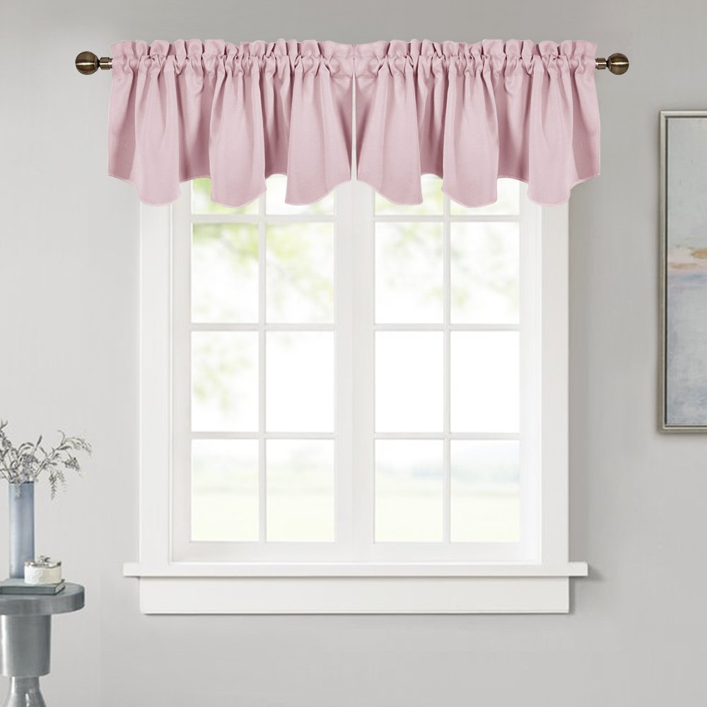 NICETOWN Burnt Orange Valance Curtain for Kitchen, Blackout Valance for Living Room Bathroom Farmhouse Country Rod Pocket Hallow