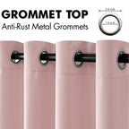 Miulee Room Darkening Curtains Thermal Insulated Drapes Solid Window Treatment Set Grommet Top Light Blocking Blackout Curtain For Living Room/Bedroom 2 Panels 42 X 84 Inch Baby Pink