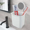 WEZOSHINET WallMounted Toothbrush Holder  SelfAdhesive Bathroom Organizer for Toothbrushes, Toothpaste, Shavers & Makeup Brus