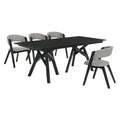 Armen Living Cortina Rowan 5 Piece Black Dining Set