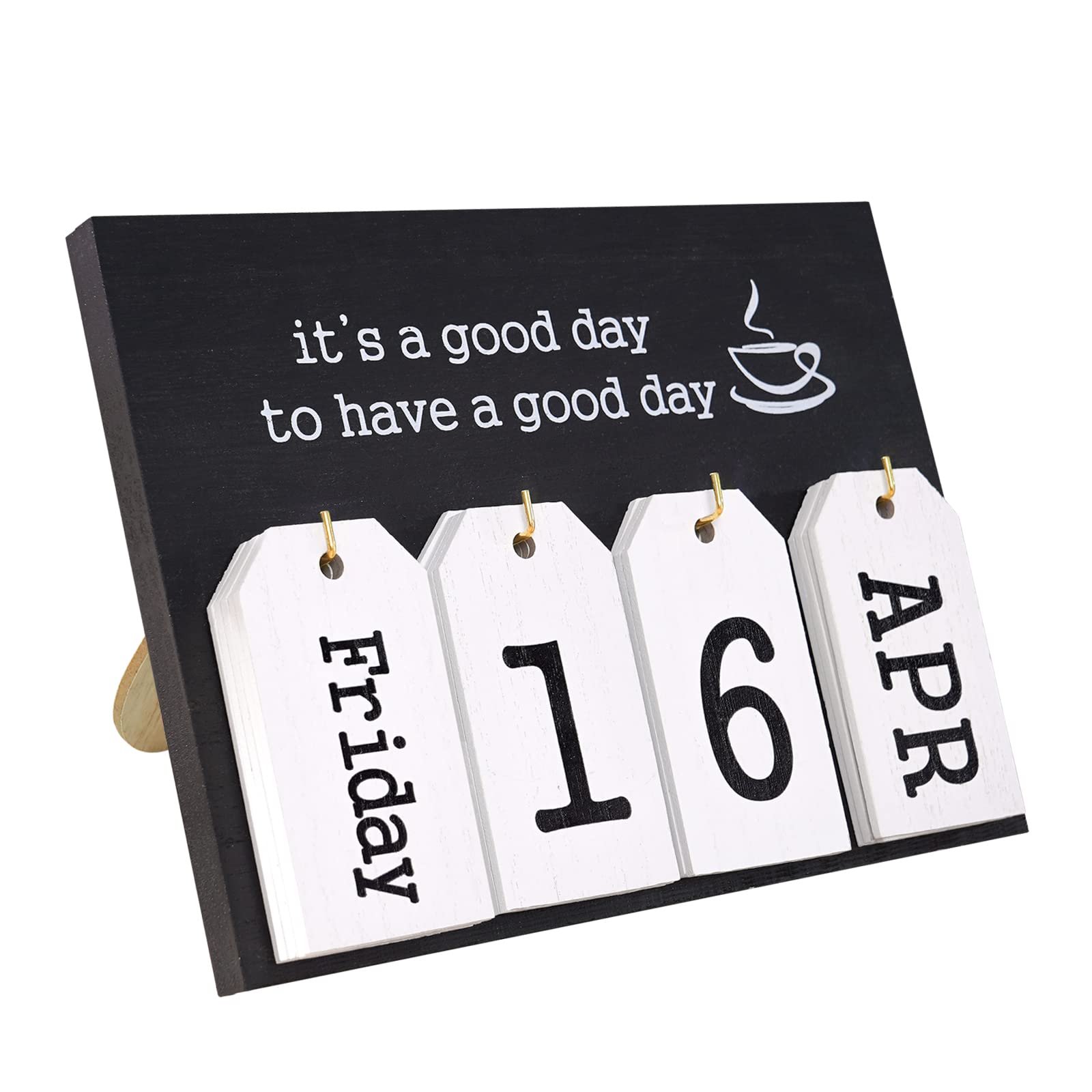 Notakia Perpetual Calendar Flip Wooden Calendar Blocks Vintage Wood Block Calendar For Home Office Desk Accessories Week Month D