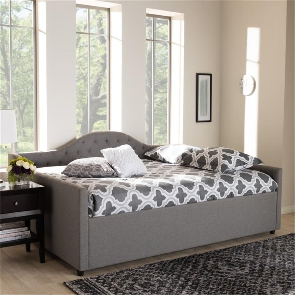 Baxton Studio Eliza Modern and Contemporary Fabric Upholstered Daybed
