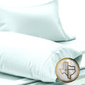 Texas Linen Co. 100% Egyptian Cotton, 1000 Thread Count Pillowcases Set Of 2 - Sea Foam, Queen, Cooling, Hypoallergenic
