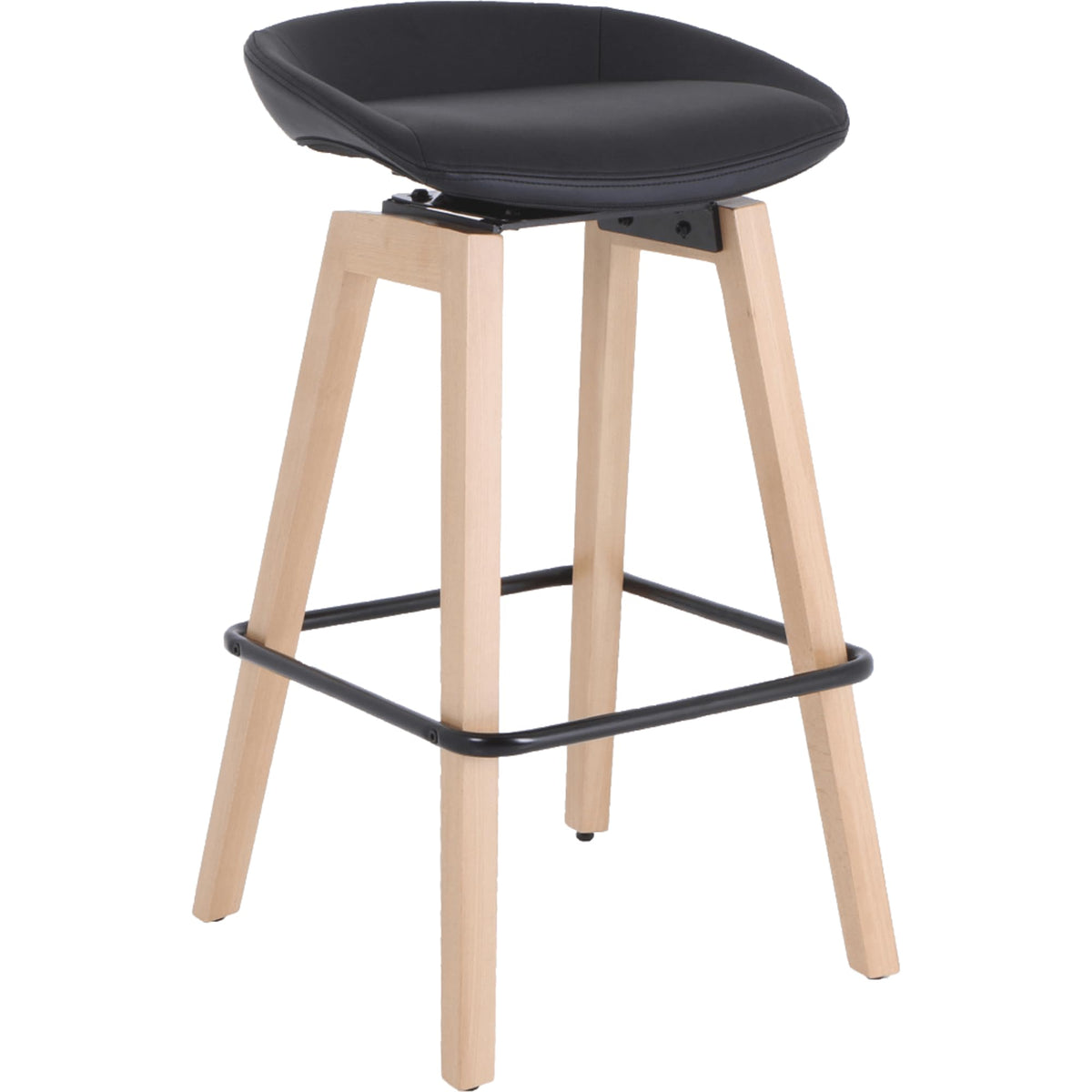 Lorell, LLR68563, Modern Low-Back Stool, 1 Each, Black