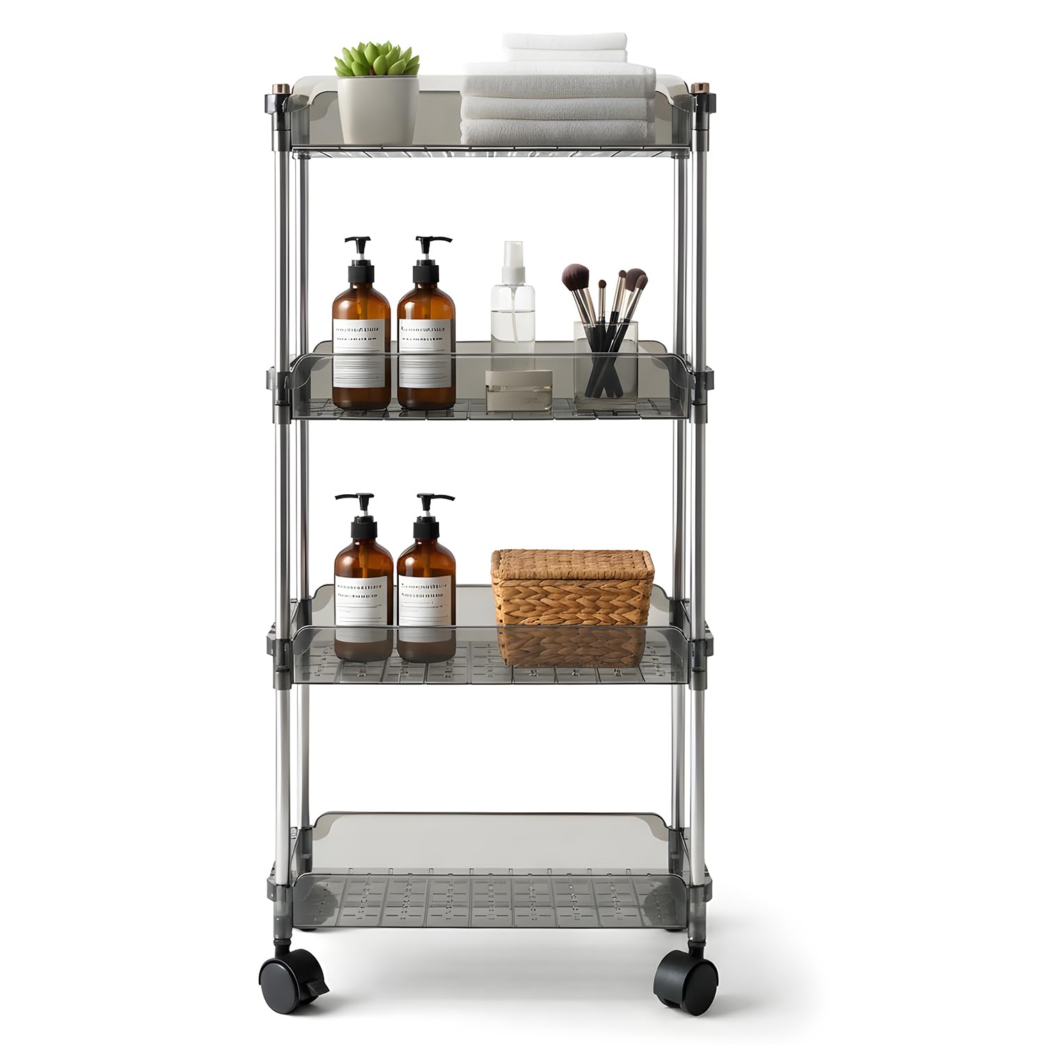 Zolmix Slim Rolling Storage Cart Kitchen Storage Rack Multipurpose Bathroom Storage Organizer Kitchen Organizer Rack Stand, Stor