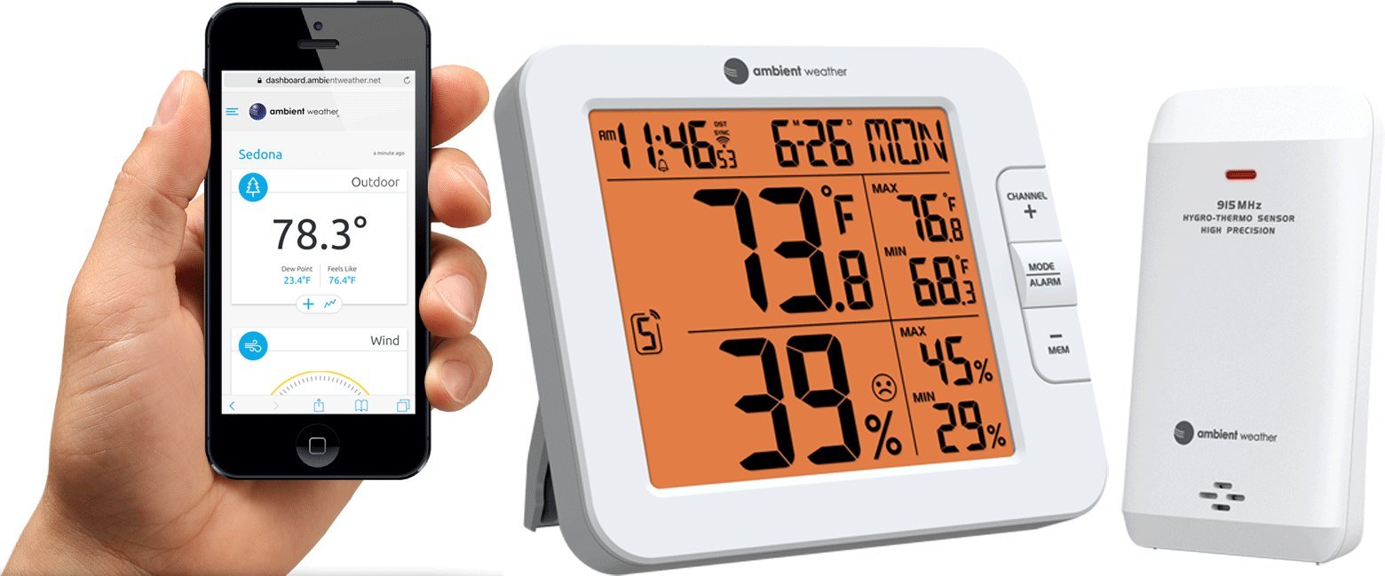 Ambient Weather Ws-8482 7-Channel Wireless Internet Remote Monitoring Weather Station With Indoor/Outdoor Temperature & Humidity