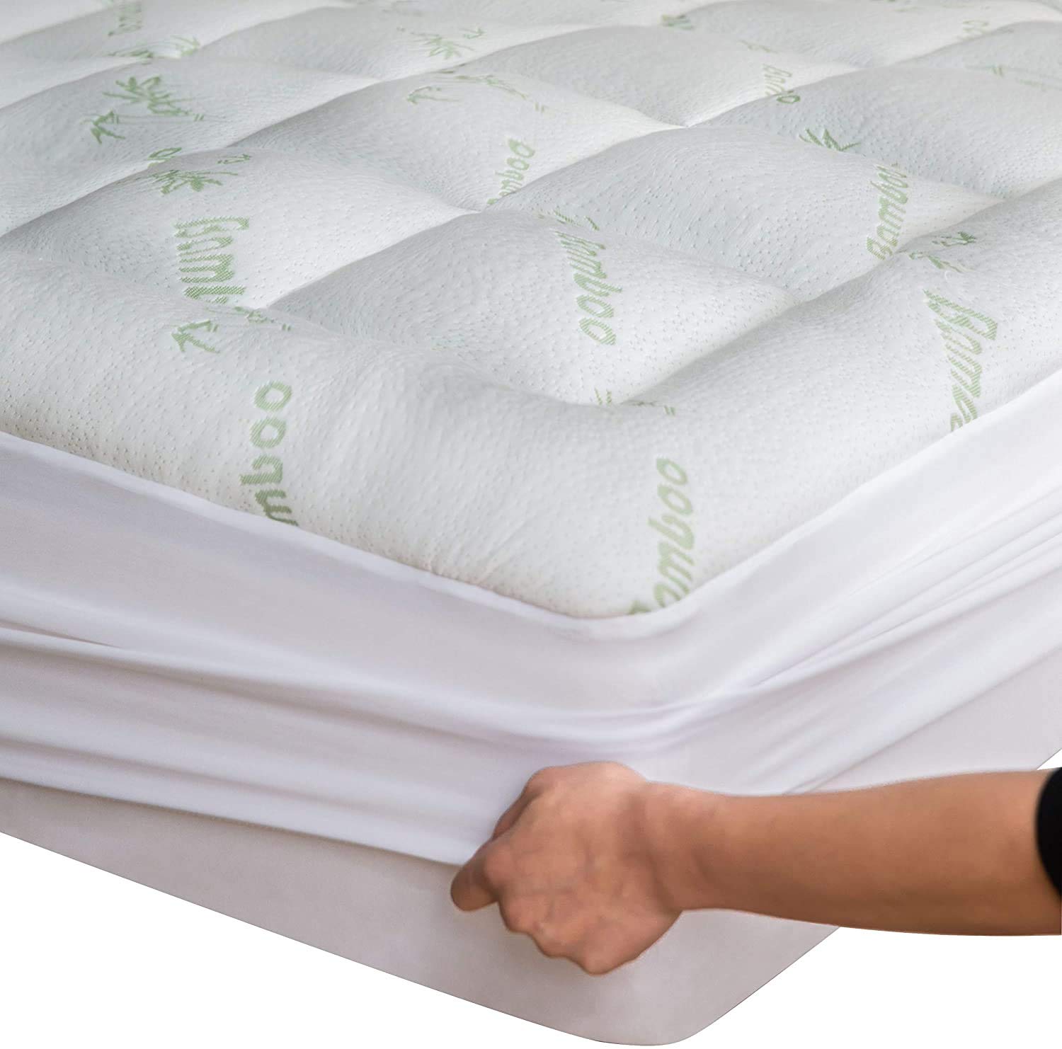 Viscose Made From Bamboo Twin Extra Long Xl Mattress Topper - Thick Cooling Breathable Pillow Top Mattress Pad For Back Pain Rel
