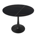 Bristol 40 round dining table Black base with Black Sintered stone Top