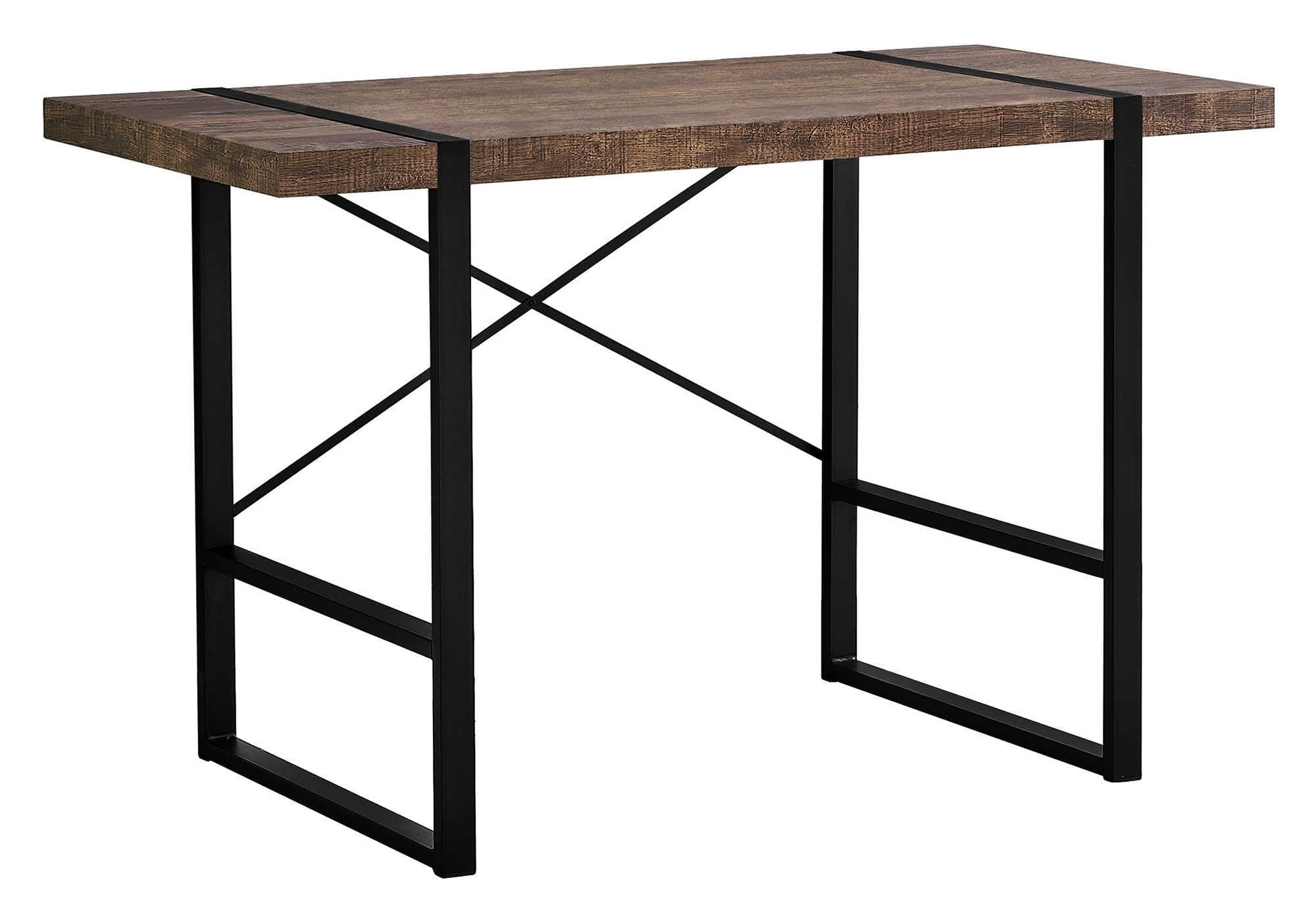 Monarch Specialties Laptop Table For Home & Office-Study Computer Desk-Industrial Style-Metal Legs, 48&quot; L, Brown Reclaimed