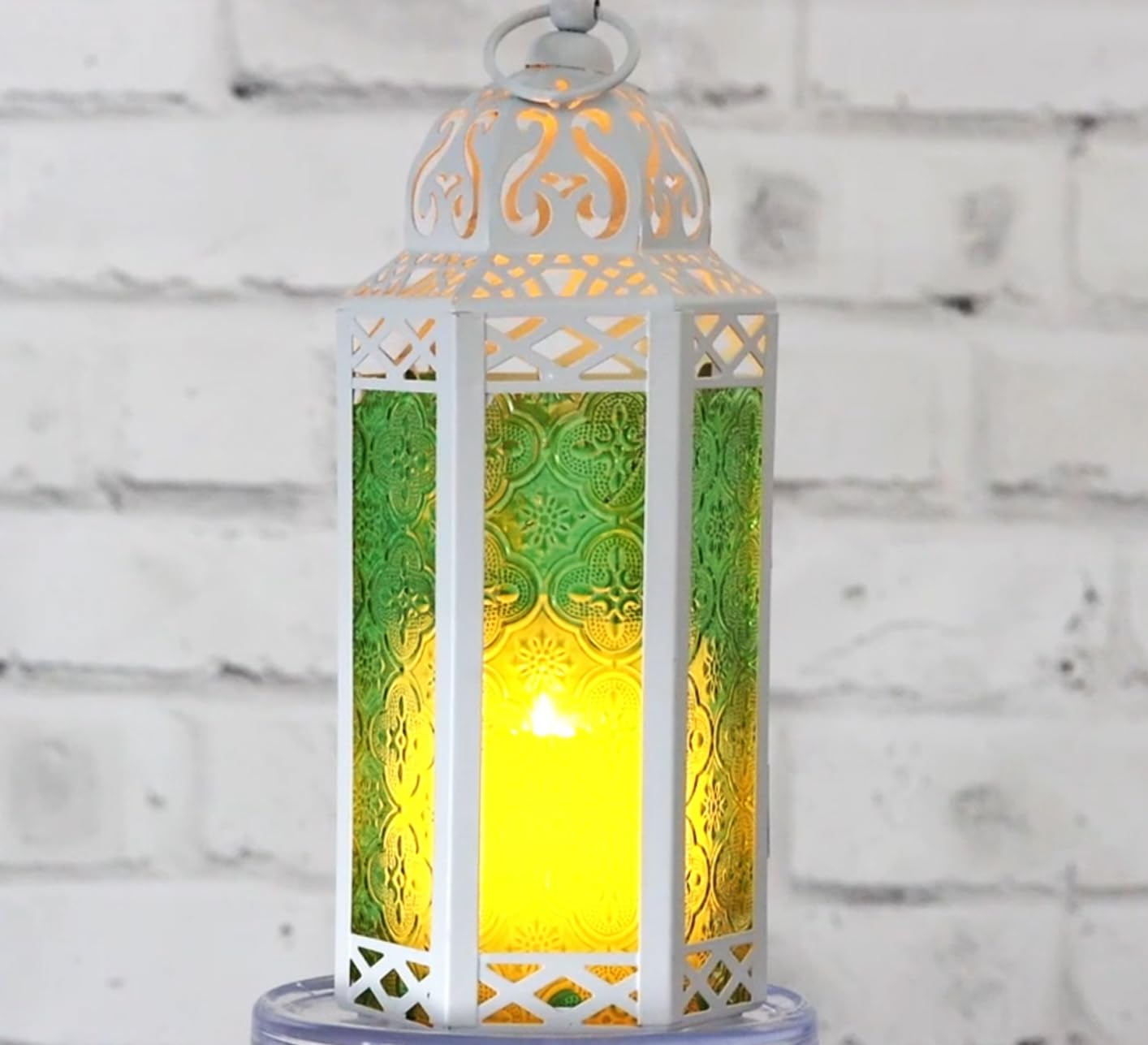 VELA LANTERNS White Moroccan Lamp Lantern Decorative Candle Holder for Ramadan Decorations, Indoor Home Decor, Outdoor Patio or 