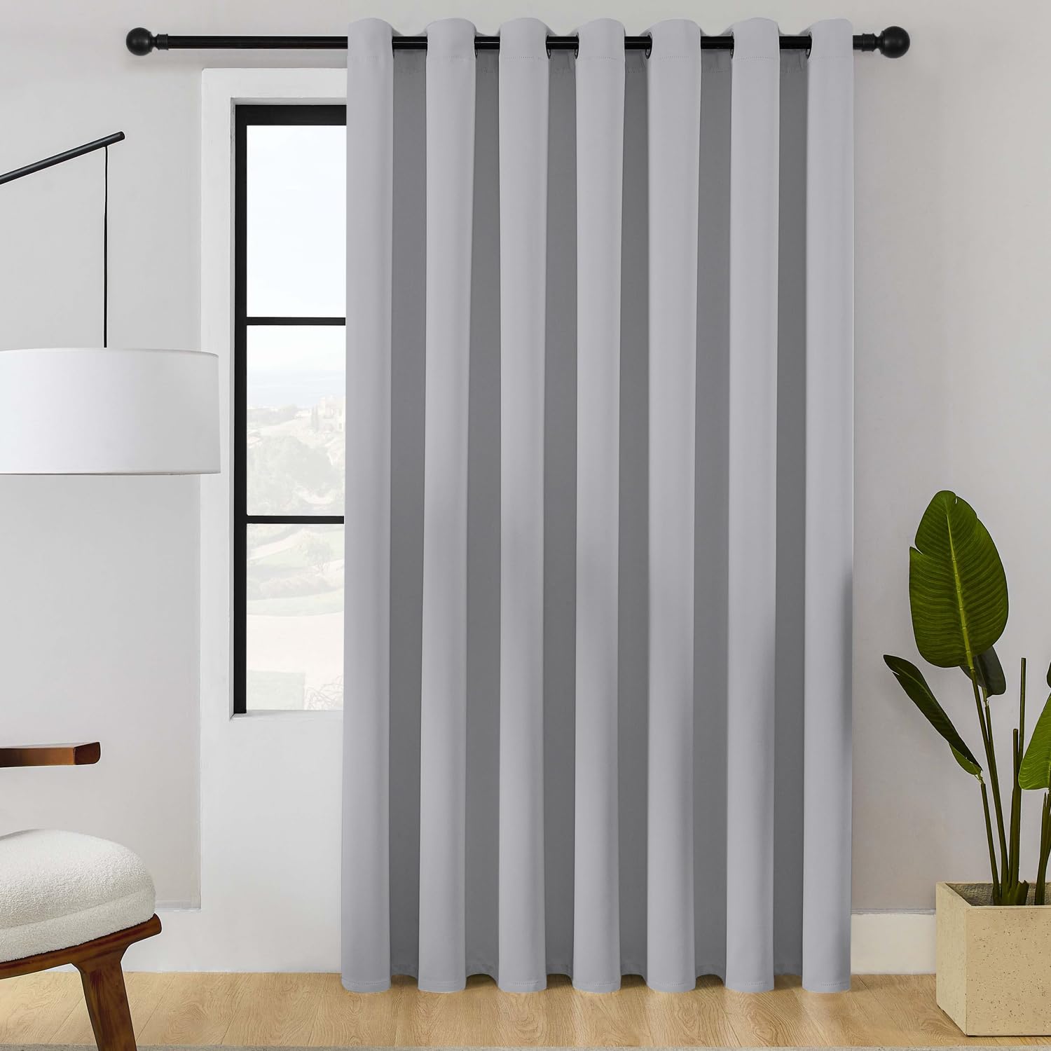 Chrisdowa Room Divider Curtain 120 Inches Long, Wide Blackout Sliding Door Curtain For Bedroom, Room Darkening Privacy Window Cu