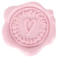 Whaline 50Pcs Embossed Wax Seal Stickers Pearl Pink Heart Envelope Seal Decals Self-Adhesive Stamp Sticker For Valentine'S Day W