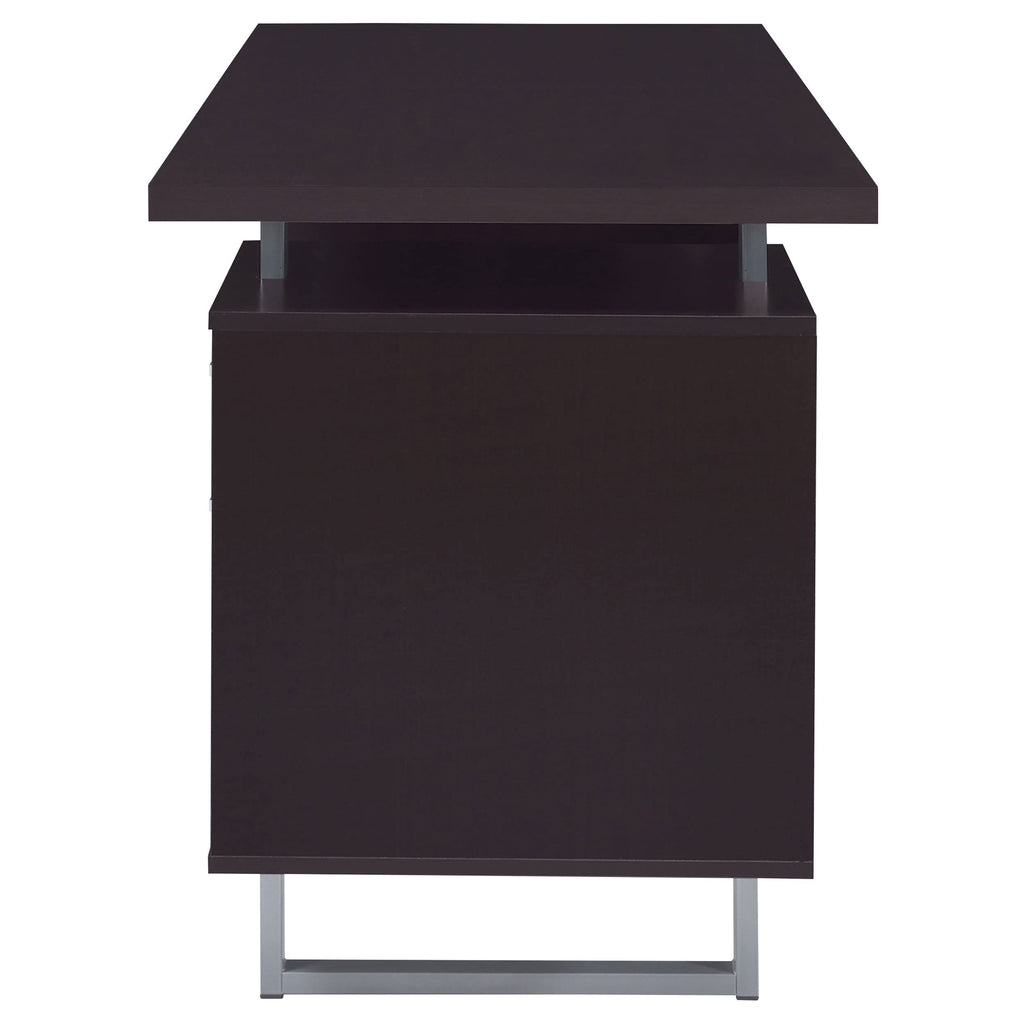 Coaster Furniture Lawtey Modern Contemporary 2 Drawer Home Office Writing Desk Storage File Cabinet Silver Metal Frame Cappuccino Brown 801521