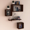 Dime Store Engineered Wood Wall Shelf |Wall Mounted Wall Display Rack Shelves for Living Room Decor (Standard, Elegant Brown)(Gl