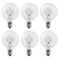 Wax Warmer Bulbs 6 Pack, G50 25 Watt Light Bulbs for Full Size Scentsy Warmers, E12 Base G16.5 Globe Clear Bulb for Candle Wax W