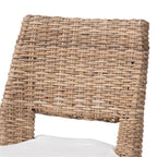 Baxton Studio Nafaro Gray Rattan Metal Dining Chair with Cushion 2-Piece Set